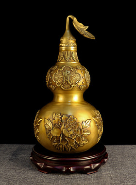 聚福铜坊全铜开盖空心葫芦装饰品