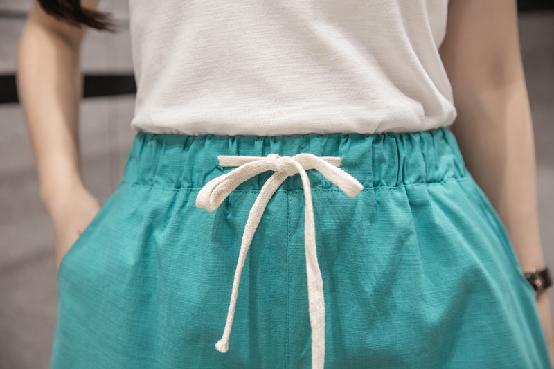 夏季新款胖MM超大码棉麻短裤女宽松休闲运动