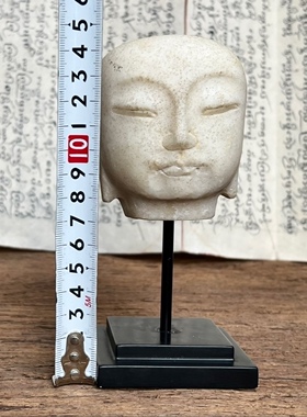释迦摩尼佛头 汉白玉佛头 老佛头摆件 汉白玉摆件禅意摆件手工