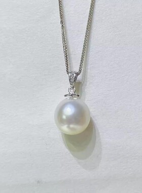 DIY珍珠小配件 S925纯银饰品 时尚金色银色吊坠空托 配9-13mm圆珠