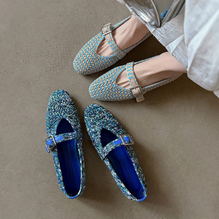 2026春季新款真皮复古编织一字扣带玛丽珍单鞋女平底芭蕾舞鞋,淘宝优惠券,粉丝福利购,淘宝优惠卷