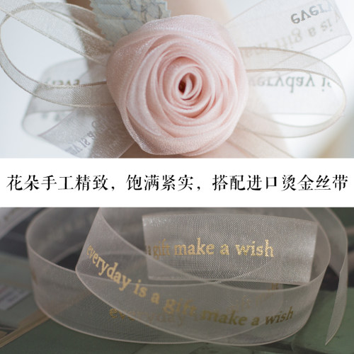 花亦秋季新款结婚韩式新娘粉色手腕花珍珠手链伴娘手环新郎胸针 - 图1