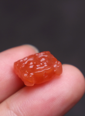 南红玛瑙兽面般若背云侧挂配饰