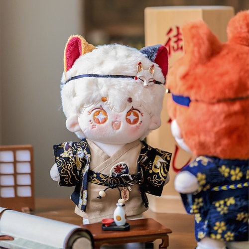 原创设计金狐夏日祭20cm娃衣和风浴衣和服无属性棉花娃娃衣服套装 - 图0