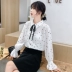Áo voan top 2019 thu đông mới của Hàn Quốc áo sơ mi nữ mùa thu nơ dài tay áo dài tay - Áo sơ mi dài tay áo sơ mi bó dài tay nữ Áo sơ mi dài tay