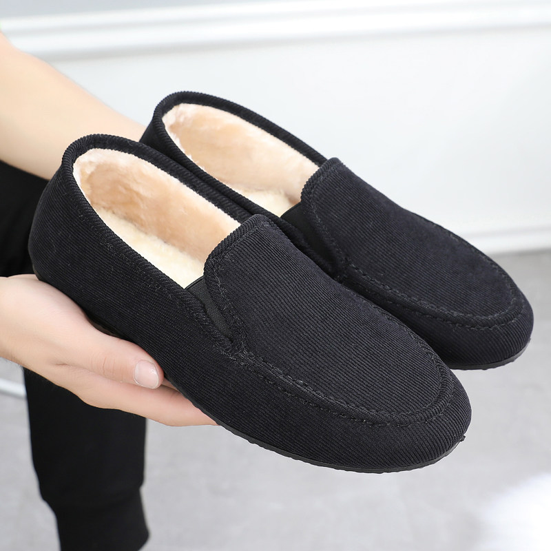 老北京布鞋男冬季棉鞋加绒豆豆鞋软底一脚蹬加绒加厚保暖休闲布鞋,淘宝优惠券,粉丝福利购,淘宝优惠卷