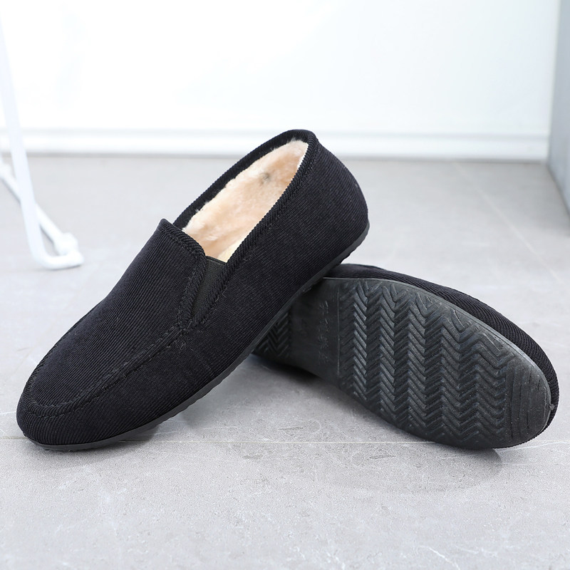 老北京布鞋男冬季棉鞋加绒豆豆鞋软底一脚蹬加绒加厚保暖休闲布鞋,淘宝优惠券,粉丝福利购,淘宝优惠卷
