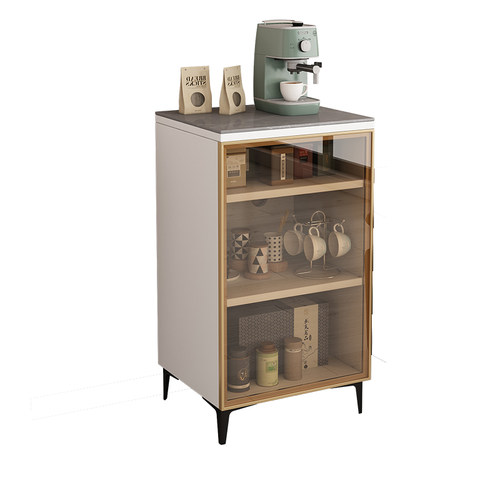 精致咖啡机置物柜落地家用小户型客厅靠墙扫地机收纳柜储物餐边柜 - 图3