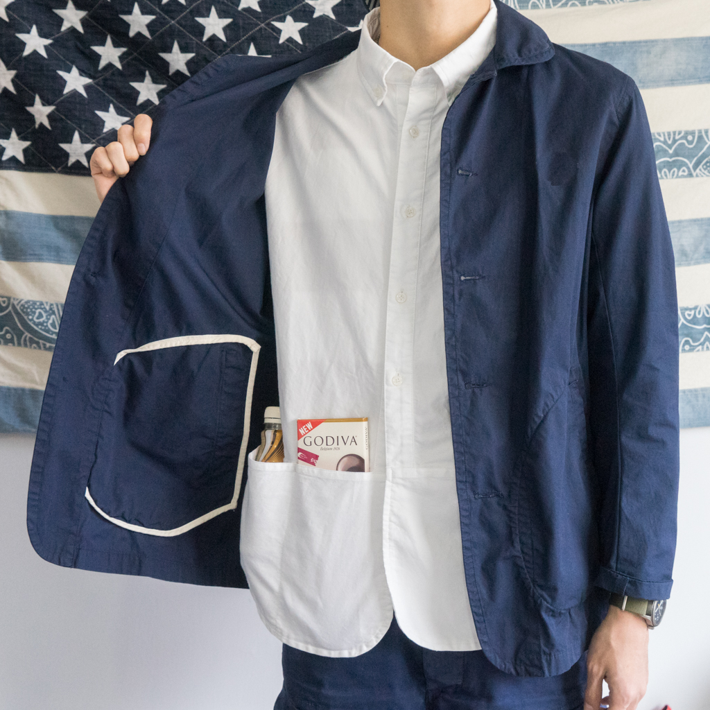 LABSTORE 日系小圆领夹克外套男 法式工作便服Navy Chore Jacket