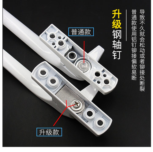 升级加厚款塑钢门窗执手单点卡锁平开窗把手拉手推拉窗户锁扣配件 - 图1