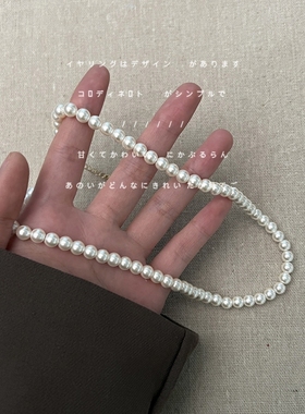 法式百搭高品珍珠秋冬毛衣锁骨链