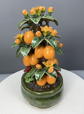 大吉大利金桔年桔摆件陶瓷客厅家居乔迁新居盆栽创意开业新年送礼