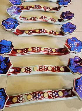 钧瓷吉祥如意客厅办公室书房桌面陶瓷如意摆件家居装饰品节日礼物