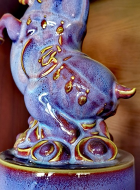 钧瓷窑变生肖马摆件立马发财手工陶瓷家居装饰工艺品乔迁开业礼品