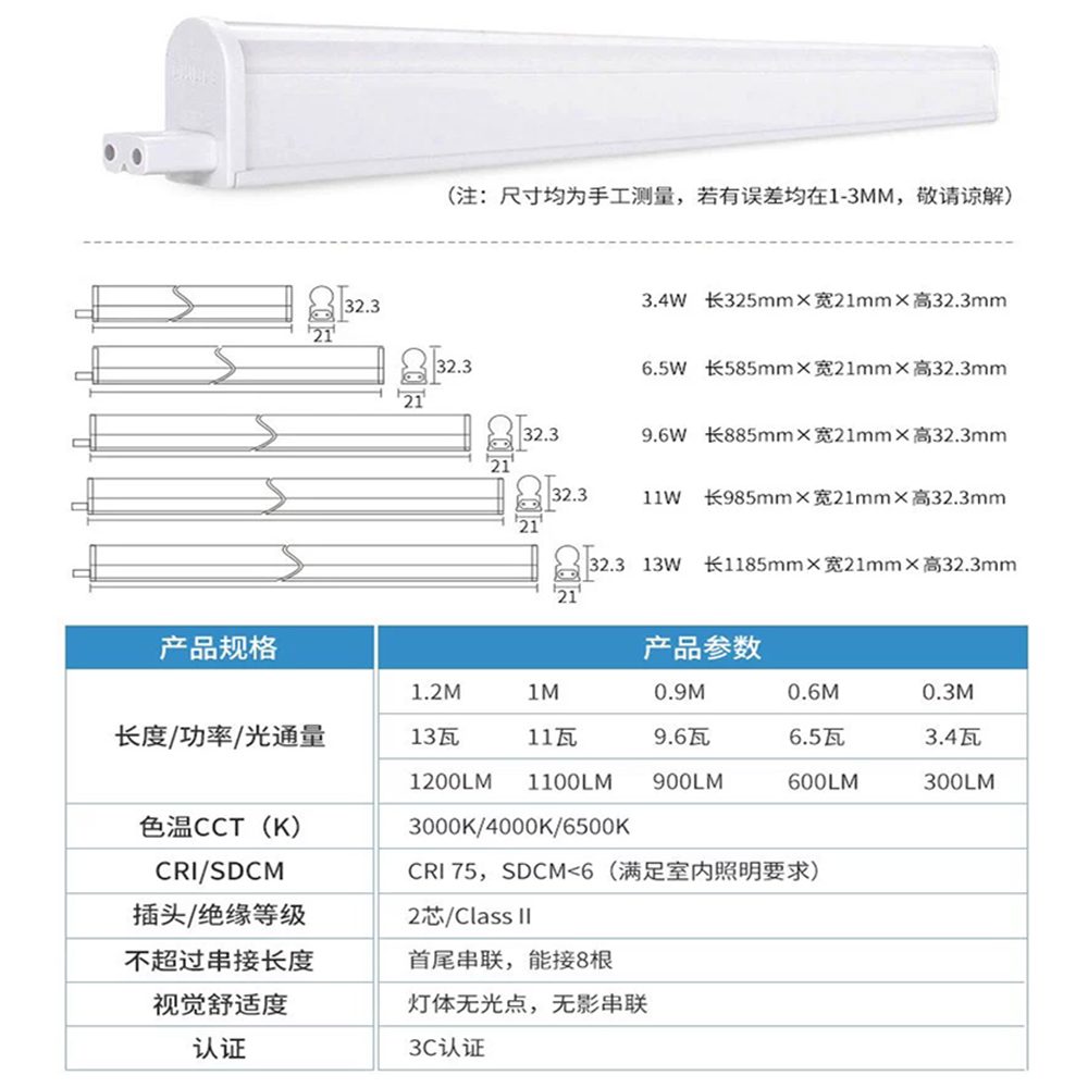 飞利浦BN058C一体化支架灯t5灯管LED日光灯超亮线性长条灯节能灯 - 图2