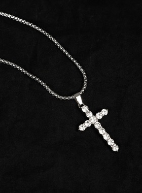 十字架项链马思唯同款嘻哈项链