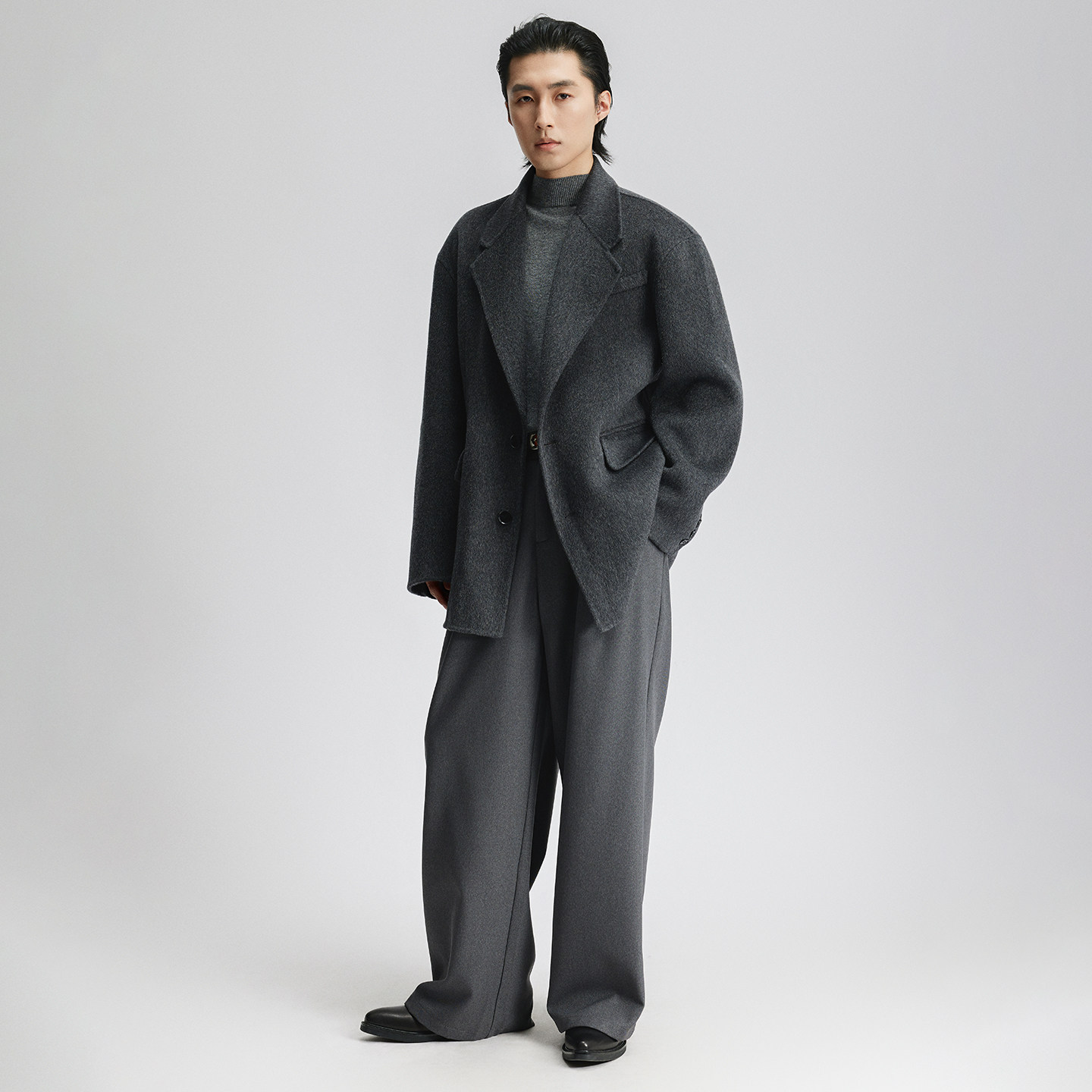 三木公白 简约风毛呢大衣男中长款高级感 秋冬宽松西装外套优雅潮,淘宝优惠券,粉丝福利购,淘宝优惠卷