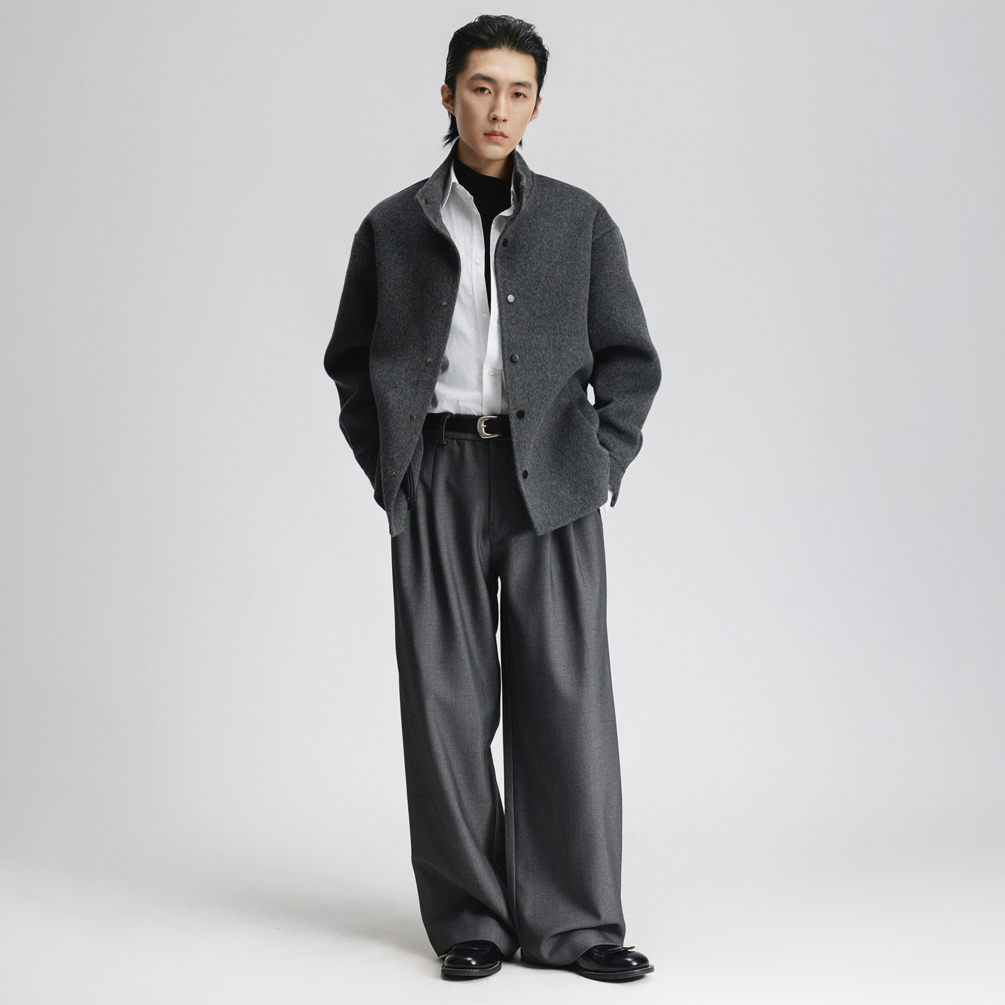 三木公白 日系简约立领毛呢大衣男宽松 高级感休闲呢子夹克外套潮,淘宝优惠券,粉丝福利购,淘宝优惠卷