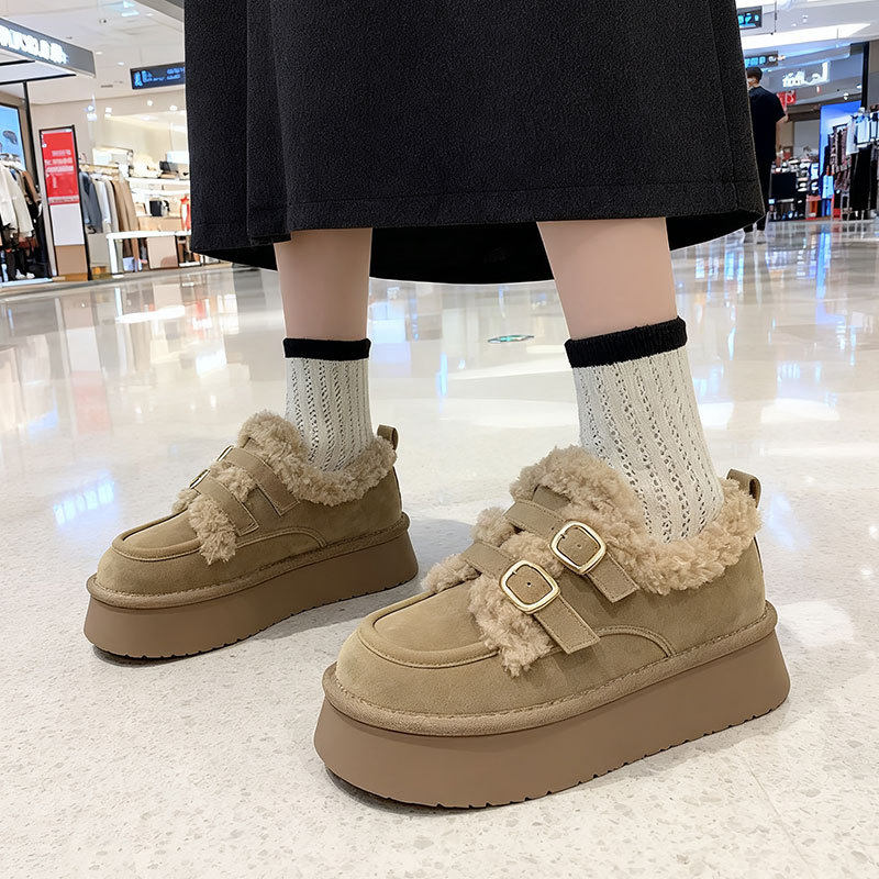 乐福鞋博肯豆豆棉鞋子保暖雪地靴女2025新款秋冬季加绒厚底勃肯鞋,淘宝优惠券,粉丝福利购,淘宝优惠卷