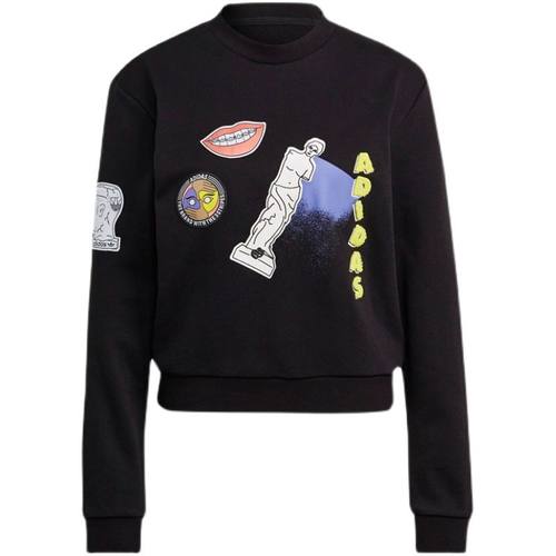 正品Adidas/阿迪达斯三叶草女子涂鸦时尚休闲运动套头卫衣GN4376 - 图3