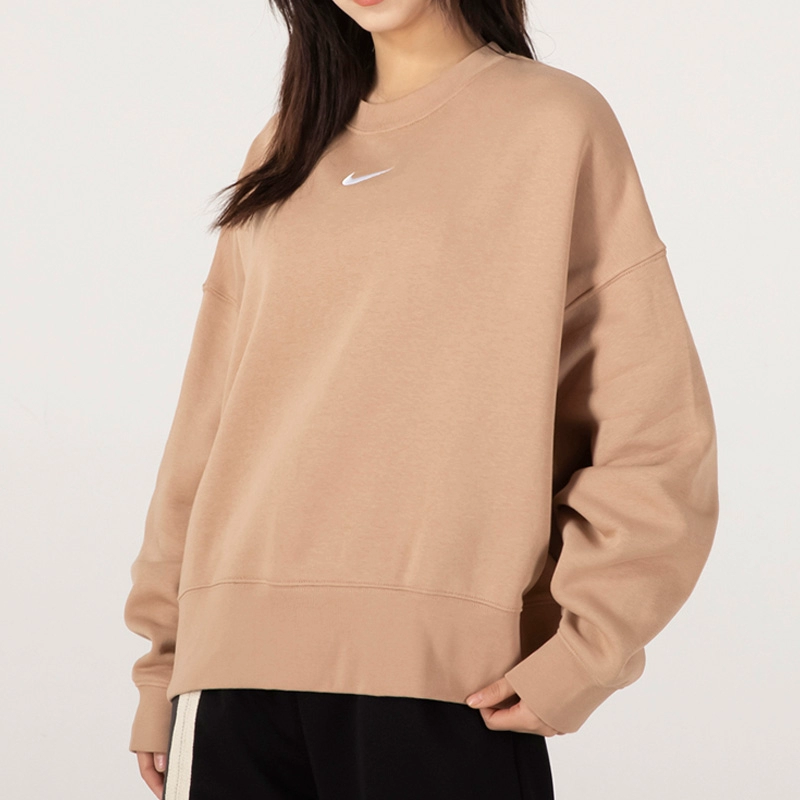 正品NIKE/耐克短款卫衣女子运动休闲加绒保暖套头衫 DJ7666-200