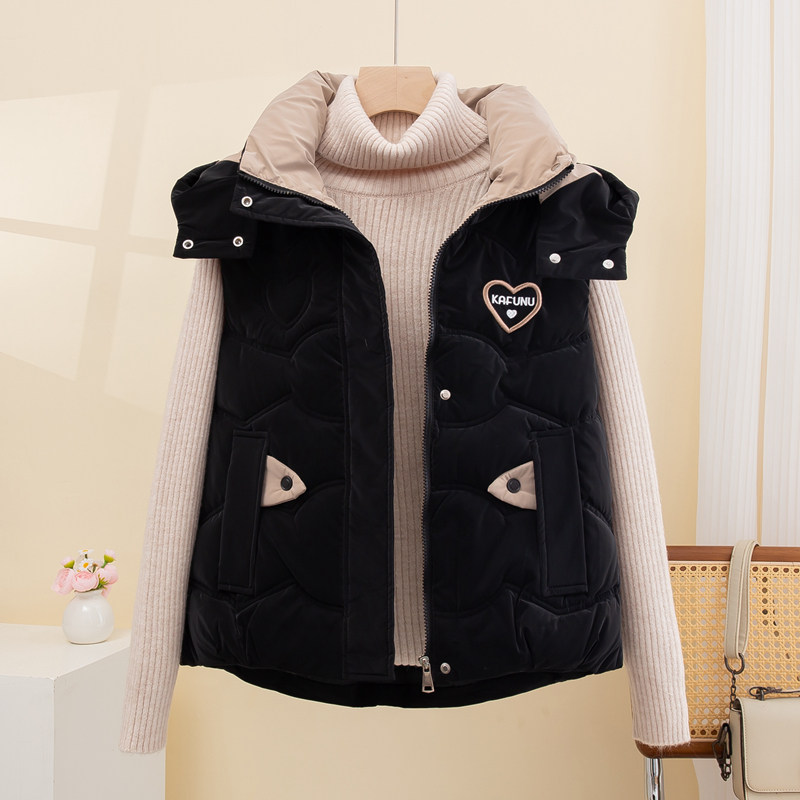 免洗羽绒棉马甲女2025秋冬新款宽松洋气连帽坎肩短款外穿背心外套,淘宝优惠券,粉丝福利购,淘宝优惠卷