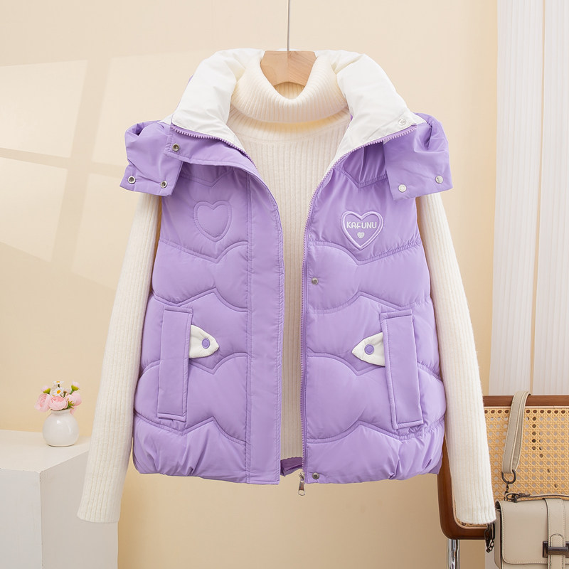 免洗羽绒棉马甲女2025秋冬新款宽松洋气连帽坎肩短款外穿背心外套,淘宝优惠券,粉丝福利购,淘宝优惠卷