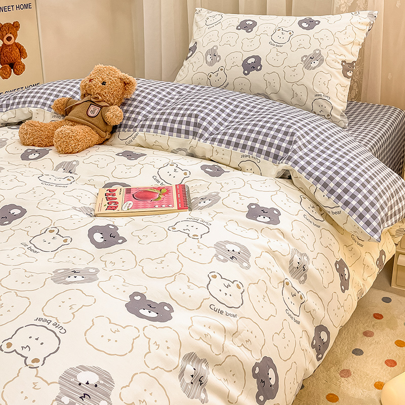 无印良品全棉四件套纯棉ins被套床单 卡通儿童学生单人宿舍三件套,淘宝优惠券,粉丝福利购,淘宝优惠卷