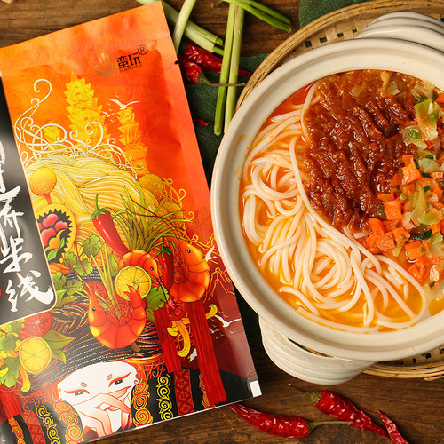 蛮玩 云南过桥米线270g麻辣味3份 正宗云南保鲜米线非干米线 - 图1