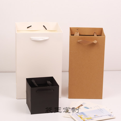 加厚宽底礼品袋 方形简约礼盒 婚庆鲜花卡纸礼物袋 - 图3