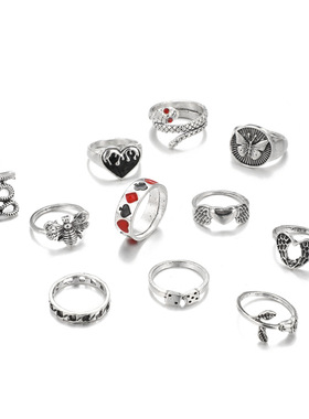 New Butterfly Ring Women Joint Ring Set 欧美复古蝴蝶戒指女式