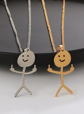 funny doodle Necklace women's choker girl jewelry 趣味项链女