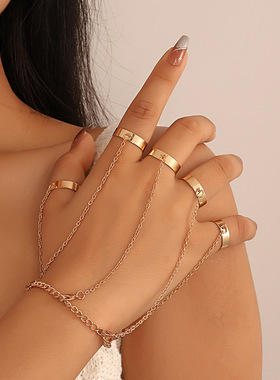 连指戒指Cross border European American chain rings bracelets