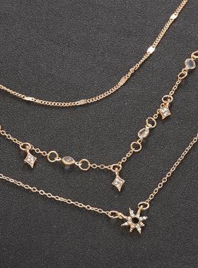 popular fashion new women's multi-layer necklace欧美星星项链