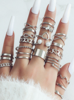 New Joint Ring Female Butterfly Rings Set 设计感小众蝴蝶戒指