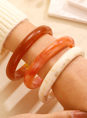 Bracelet Women's Retro Round Acrylic Best friend bangle 手镯