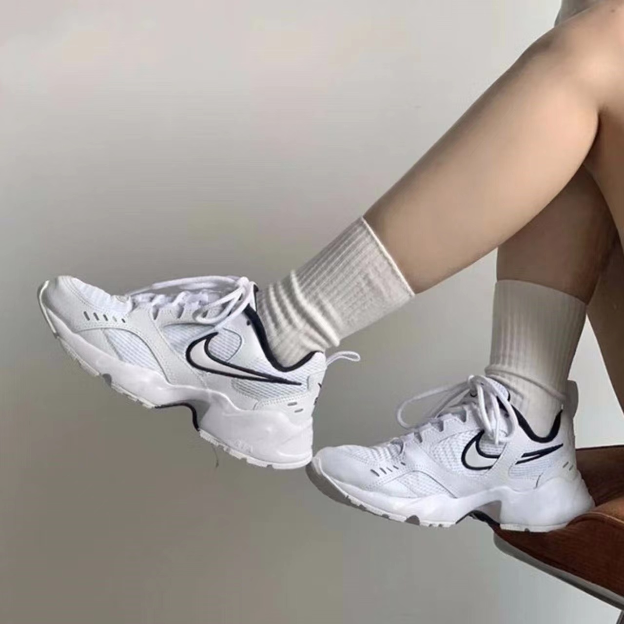 Nike耐克女鞋新款AIR HEIGHTS 运动鞋复古老爹鞋厚底小白鞋CI0603 - 图3