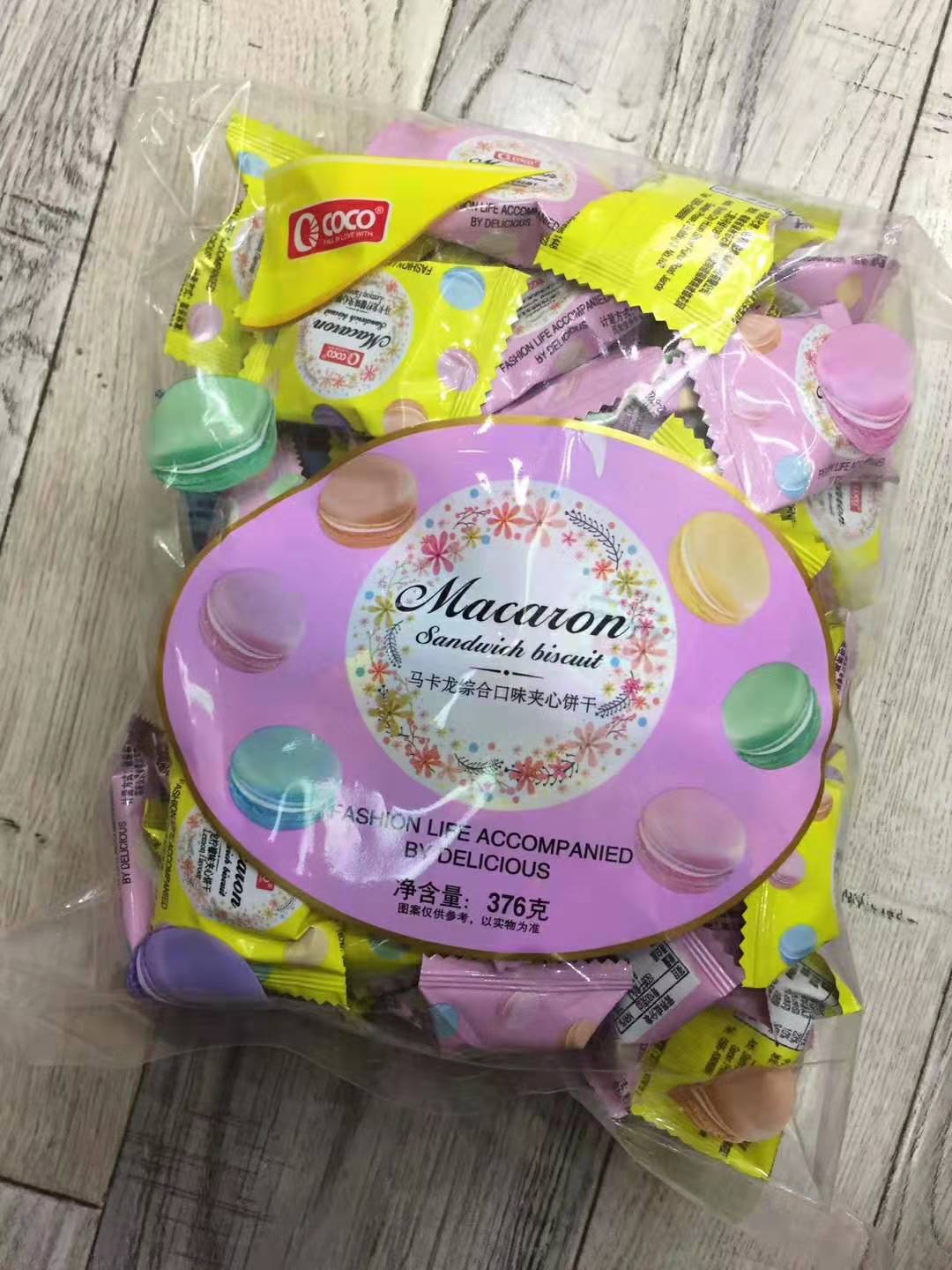 COCO马卡龙夹心饼干376g奶酪草莓味奶油柠檬奶油办公室小女生零食_虎窝淘