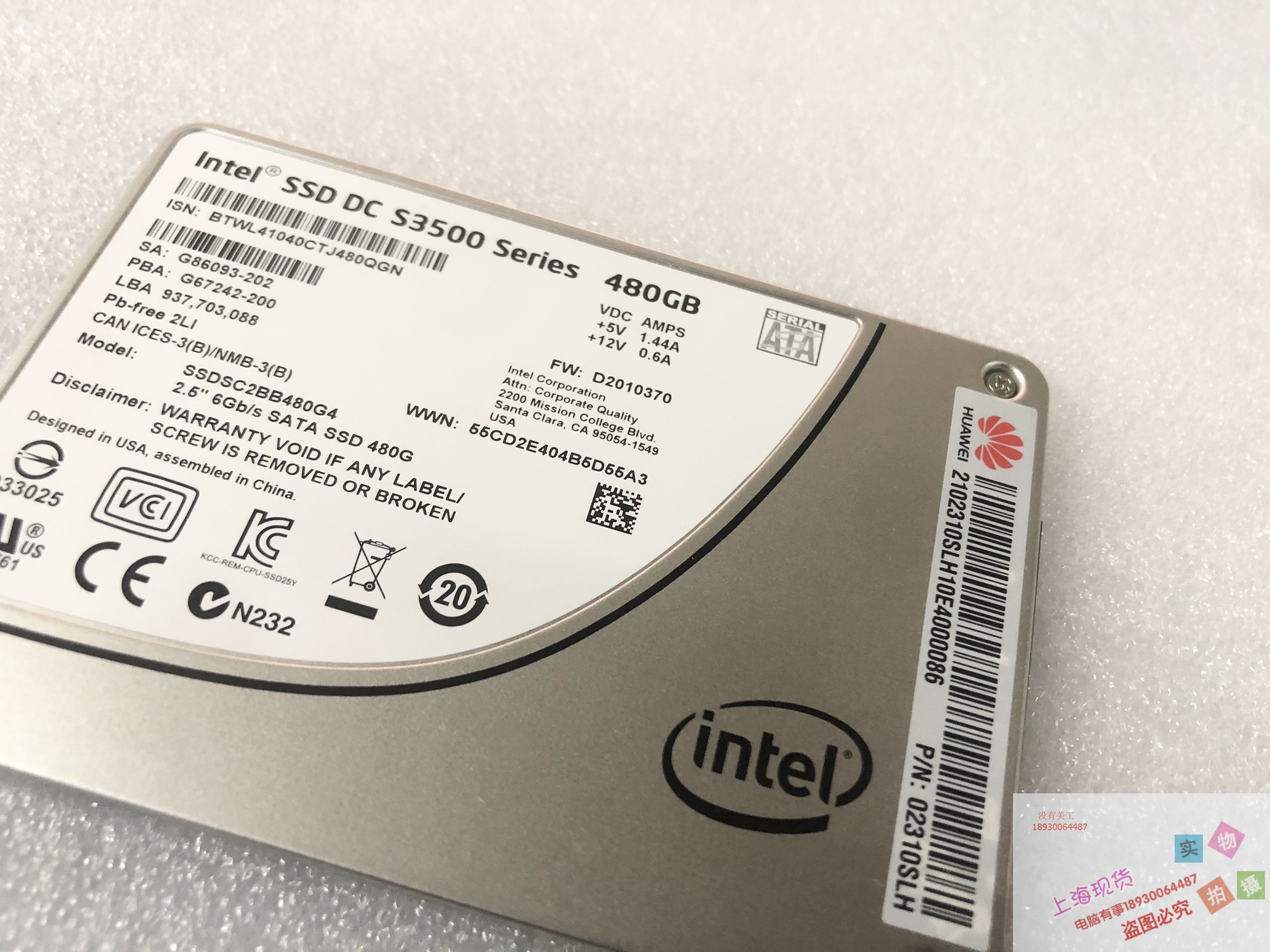 02310SLH intel SSD DC S3500 480GB固态 SSDSC2BB480G4原装正品-图0