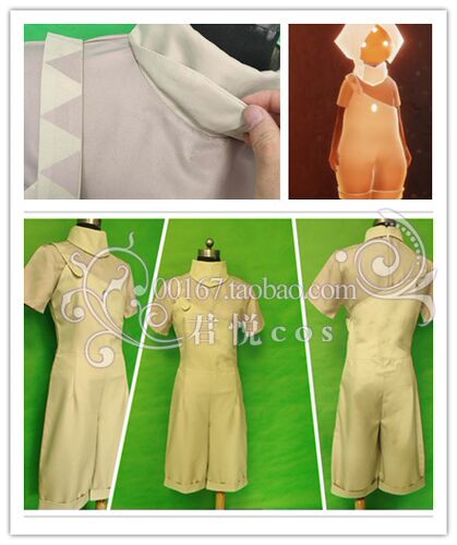君悦Sky光遇重组集结季新款内搭斗篷绿叶花瓣连帽背带裤cos服装 - 图2