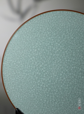 觅青堂冰裂手工摆件玉璧