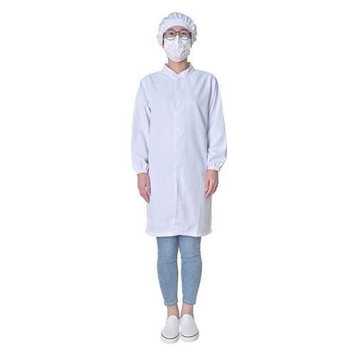 白大褂工作服 女车间参观服食品加工车间大褂男防尘服可定制LOGO - 图0