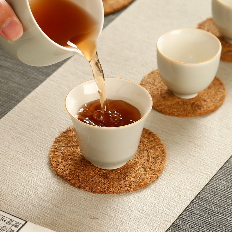 天然椰棕杯垫茶壶垫隔热茶垫吸水壶承紫砂壶垫茶席茶杯托编织餐垫