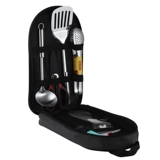 Дорожный портативный комплект для кемпинга, посуда, кухонная утварь, сумка-органайзер