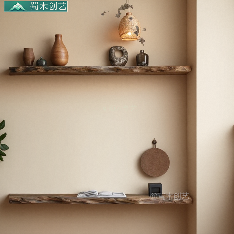 挂墙异形装饰电视柜展示架储物收纳定制靠墙新中式实木置物架,淘宝优惠券,粉丝福利购,淘宝优惠卷