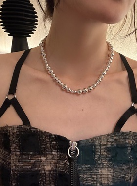 吴小历同款抛光圆球项链