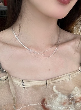 法式千丝万缕5层蛇骨锁骨链