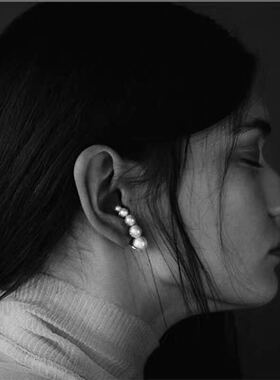 小众法式复古欧美风夸张渐变珍珠