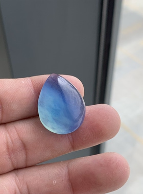 天然海蓝宝水滴吊坠女款魔鬼蓝高冰透海蓝宝石水滴项链时尚饰品