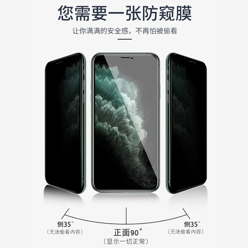 适用防窥膜iPhone16苹果15ProMax钢化膜14Plus 13 11 12手机膜XR XS MAX全屏X高清8防偷窥7G防偷看7p保护贴膜 - 图1